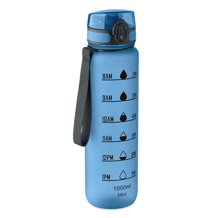 Bouteille de sport RPET 1L promotionnelle Isforden Mark bleu clair transparent